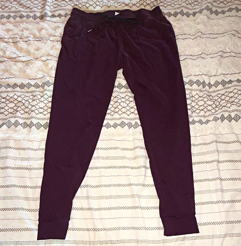 ZYIA Active Women's Purple Unwind Jogger Pants L Drawstring Pockets